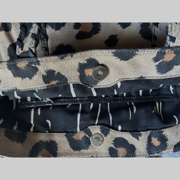 Kelsi Dagger suede leopard print handbag tote snap closure - Picture 6 of 6